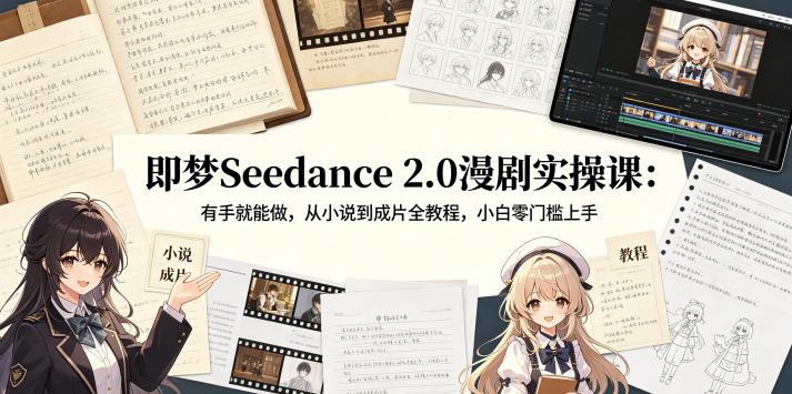 即梦Seedance 2.0漫剧实操课：有手就能做，从小说到成片全教程，小白零门槛上手-悦享网