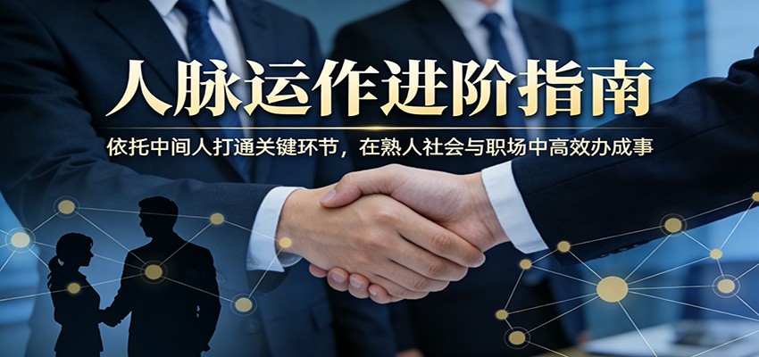 付费文章：人脉运作进阶指南，依托中间人打通关键环节，在熟人社会与职场中高效办成事-悦享网