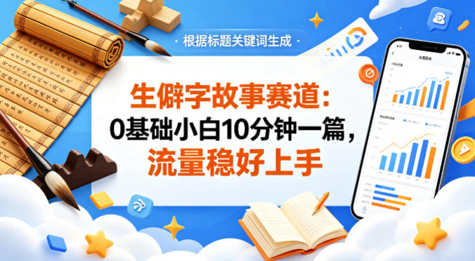 公众号流量主——生僻字故事赛道，流量稳，好上手，0基础小白也能10分钟一篇-悦享网