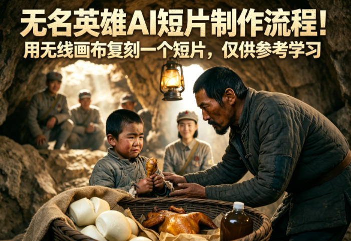 无名英雄AI短片制作流程！用无线画布复刻一个短片，仅供参考学习-悦享网