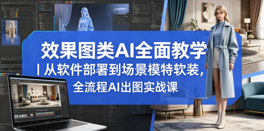 效果图类AI全面教学｜从软件部署到场景模特软装，全流程AI出图实战课-悦享网