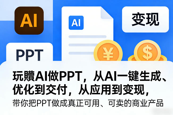 玩賺AI做PPT，从AI一键生成、优化到交付，从应用到变现，带你把PPT做成真正可用、可卖的商业产品(更新0421)-悦享网