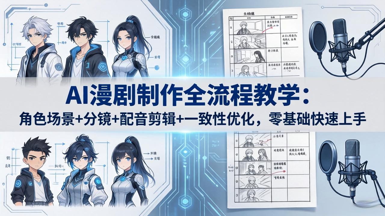 AI漫剧制作全流程教学：角色场景+分镜+配音剪辑+一致性优化，零基础快速上手-悦享网