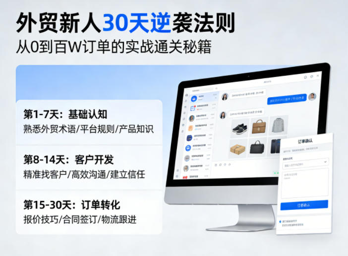 外贸新人30天逆袭法则，教你从0到百W订单的实战通关秘籍-悦享网