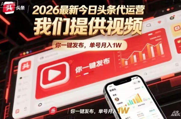 今日头条躺賺模式，你9我1，操作简单，一键发布，单机日入数百，长期合作【揭秘】-悦享网