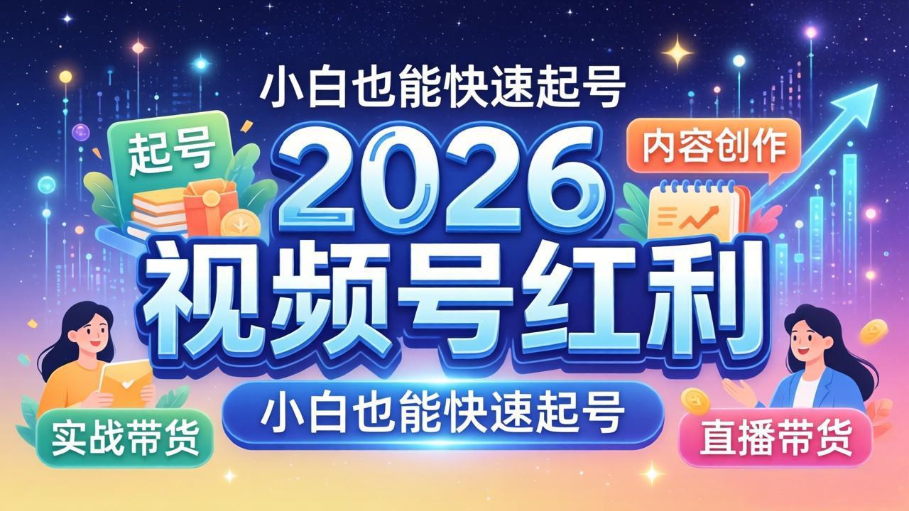2026视频号红利实战营，大佬亲授起号、内容、直播、IP、投流、私域、矩阵全套落地打法-悦享网