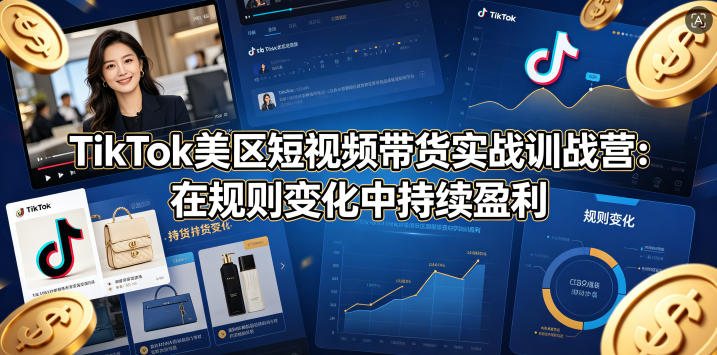 TikTok美区短视频带货实战训战营：在规则变化中持续盈利-悦享网