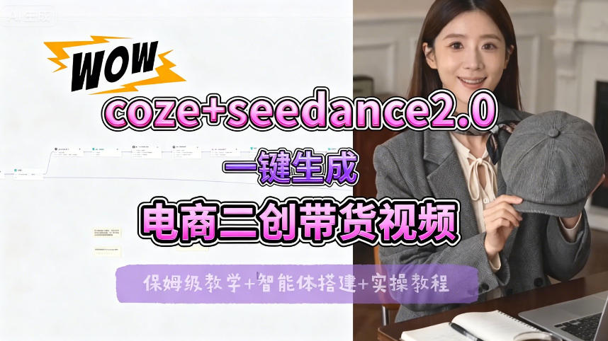 【Coze工作流搭建实操教程】seedance2.0+coze一键生成电商二创带货视频，全流程保姆级教学-悦享网