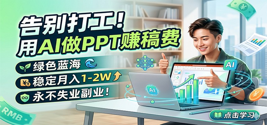 告别打工！用AI做PPT赚稿费，绿色蓝海，稳定月入1-2W，永不失业副业！-悦享网