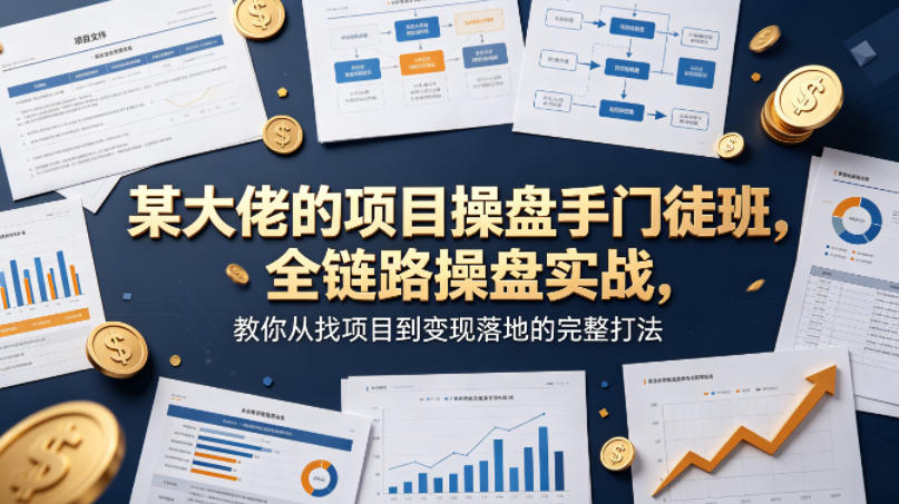 某大佬的项目操盘手门徒班，全链路操盘实战，教你从找项目到变现落地的完整打法-悦享网