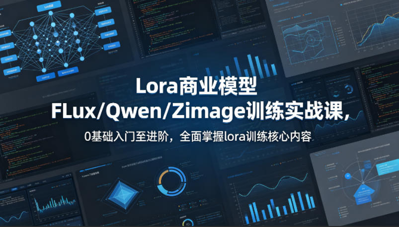 系统性学习Lora商业模型FLux／Qwen／Zimage训练实战课，0基础入门至进阶，全面掌握lora训练核心内容-悦享网