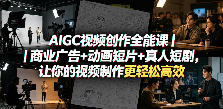 AIGC视频创作全能课｜商业广告+动画短片+真人短剧，让你的视频制作更轻松高效-悦享网