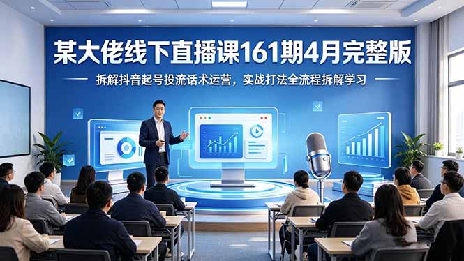 某大佬线下直播课161期4月完整版，拆解抖音起号投流话术运营，实战打法全流程拆解学习-悦享网
