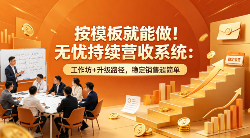 按模板就能做！无忧持续营收系统：工作坊+升级路径，稳定销售超简单【原创双语字幕】-悦享网