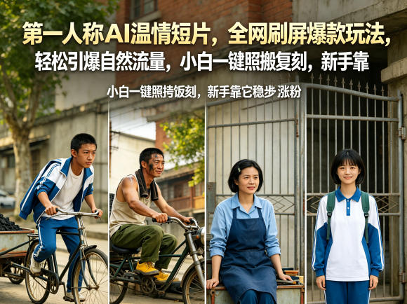 第一人称AI温情短片，全网刷屏爆款玩法，轻松引爆自然流量，小白一键照搬复刻，新手靠它稳步涨粉-悦享网