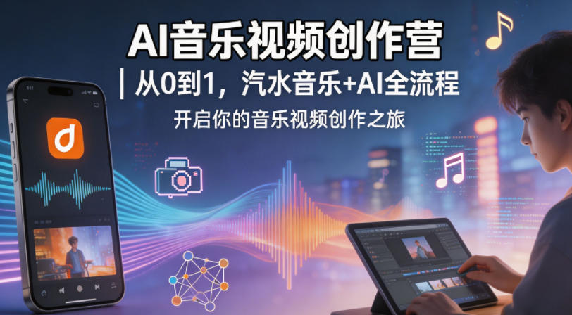 AI音乐视频创作营｜从0到1，汽水音乐+AI全流程，开启你的音乐视频创作之旅-悦享网