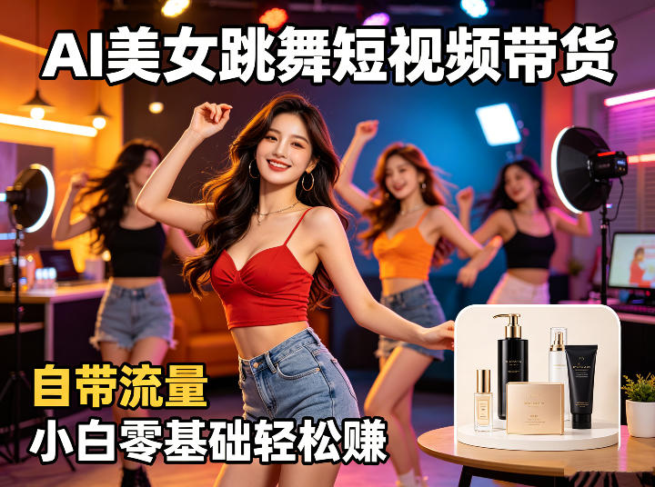 AI美女跳舞短视频带货：自带流量，小白零基础轻松賺，详细拆解-悦享网