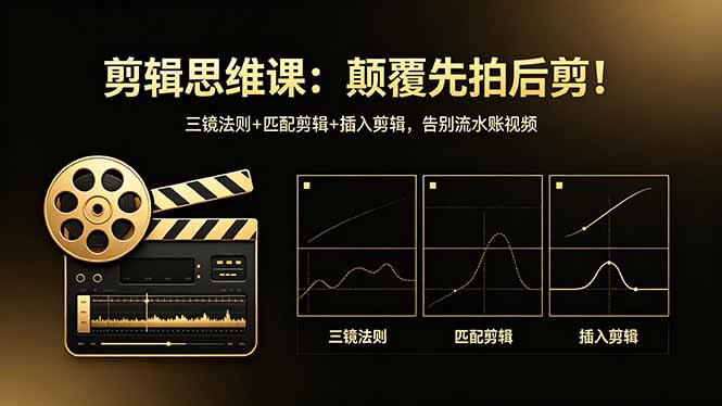 剪辑思维课：颠覆先拍后剪！三镜法则+匹配剪辑+插入剪辑，告别流水账视频-悦享网