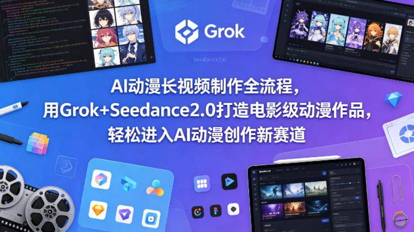 AI动漫长视频制作全流程，用Grok+Seedance2.0打造电影级动漫作品，轻松进入AI动漫创作新赛道-悦享网