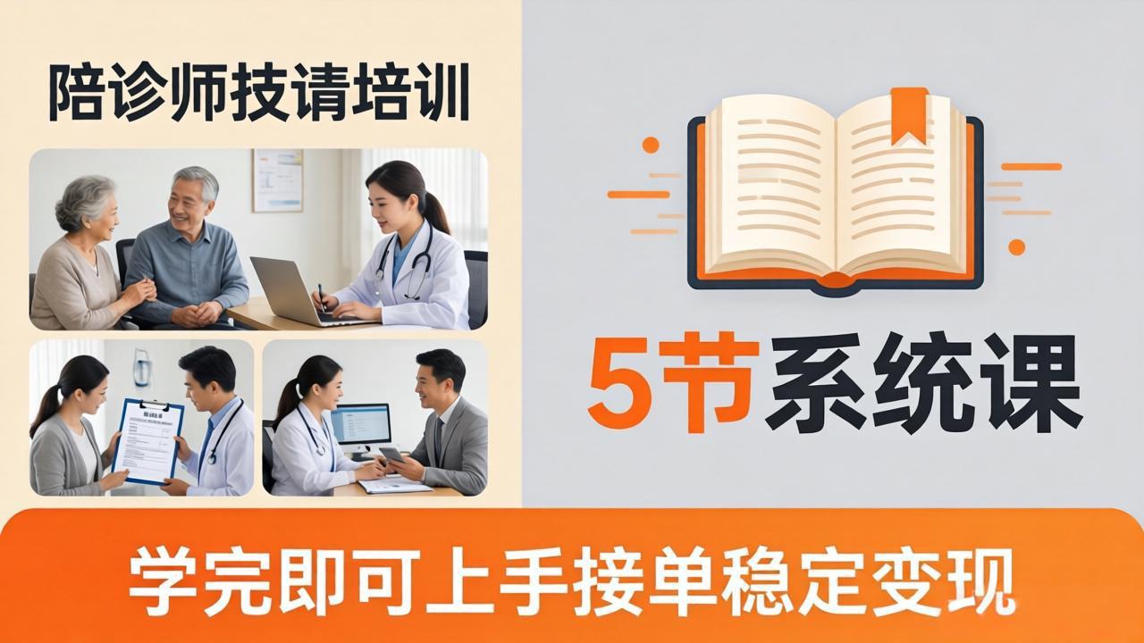 想做陪诊师不知从何下手？5节系统课教你掌握核心技能，学完即可上手接单稳定变现-悦享网