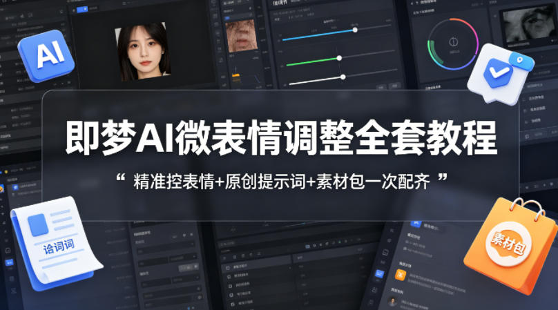 即梦AI微表情调整全套教程，精准控表情+原创提示词+素材包一次配齐-悦享网
