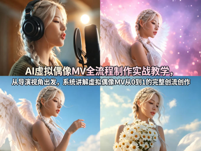 AI虚拟偶像MV全流程制作实战教学，从导演视角出发，系统讲解虚拟偶像MV从0到1的完整创作流程-悦享网