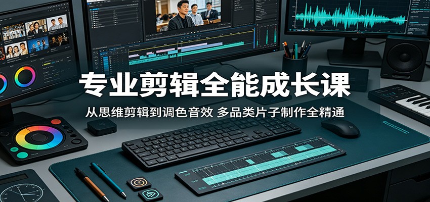 专业剪辑全能成长课：从思维剪辑到调色音效，多品类片子制作全精通-悦享网