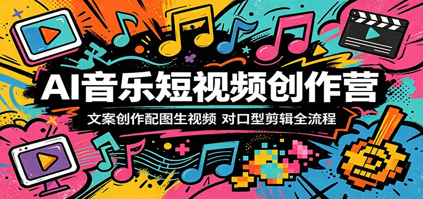 AI音乐短视频创作营：文案创作配图生视频，对口型剪辑全流程-悦享网