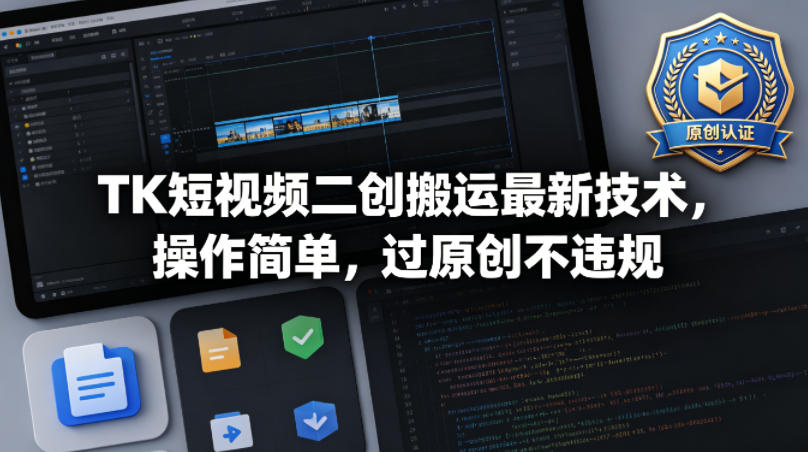 TK短视频二创搬运最新技术，操作简单，过原创不违规-悦享网
