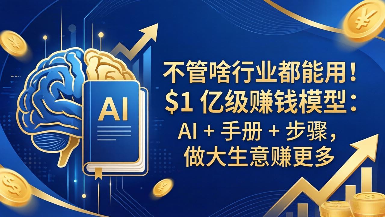 不管啥行业都能用！$1 亿级赚钱模型：AI + 手册 + 步骤，做大生意赚更多-悦享网