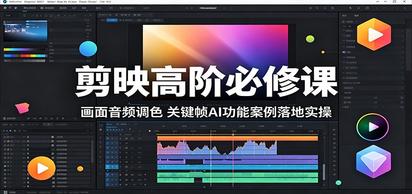 剪映高阶必修课：画面音频调色，关键帧AI功能案例落地实操-悦享网