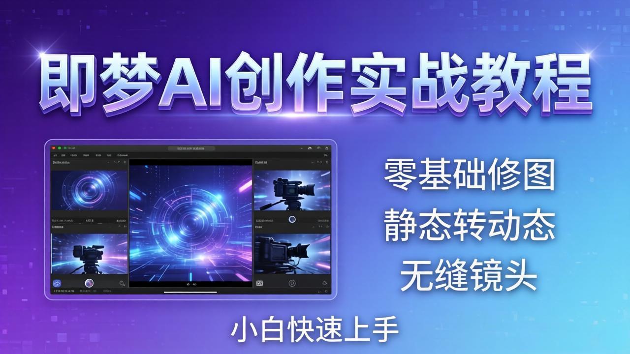 即梦AI创作实战教程，从零基础修图到AI导演，实战教学静态转动态+无缝镜头，小白快速上手-悦享网