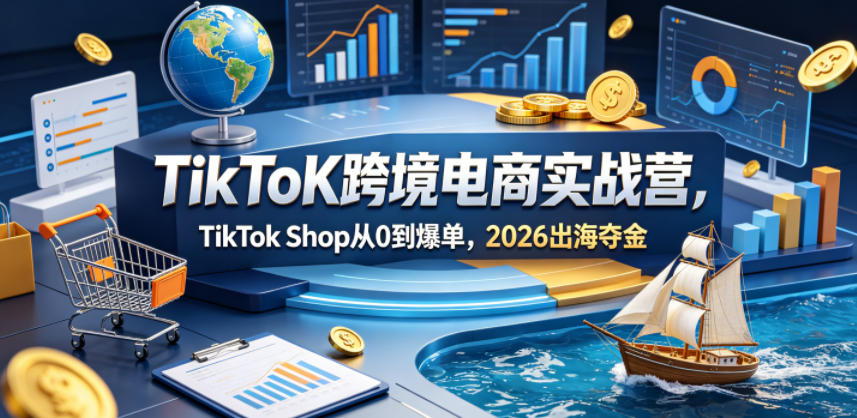 TikToK跨境电商实战营，TikTok Shop从0到爆单，2026出海夺金-悦享网