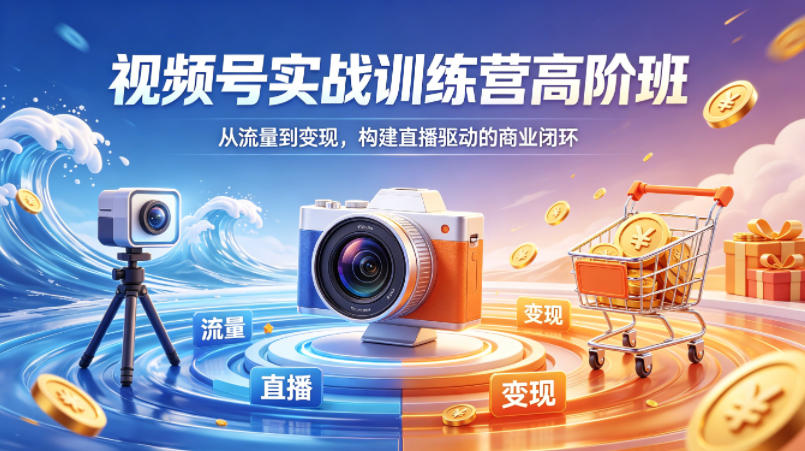 视频号实战训练营高阶班，从流量到变现，构建直播驱动的商业闭环(26年4月)-悦享网