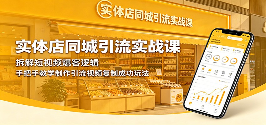 实体店同城引流实战课：拆解短视频爆客逻辑，手把手教学制作引流视频复制成功玩法-悦享网