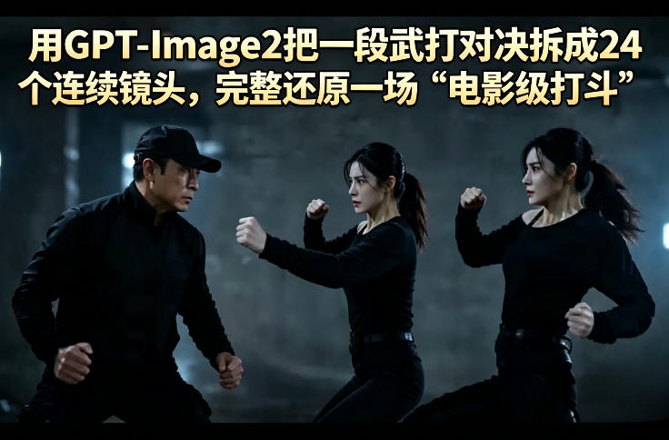 用GPT-Image2把一段武打对决拆成24个连续镜头，完整还原一场“电影级打斗”-悦享网