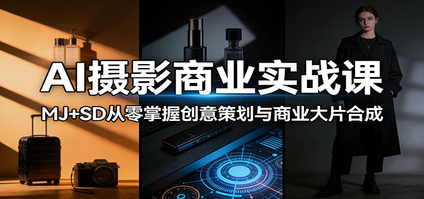 AI摄影商业实战课：MJ+SD从零掌握创意策划与商业大片合成-悦享网