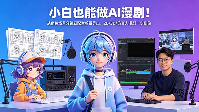 小白也能做AI漫剧！从角色场景分镜到配音剪辑导出，2D/3D/仿真人漫剧一步到位-悦享网