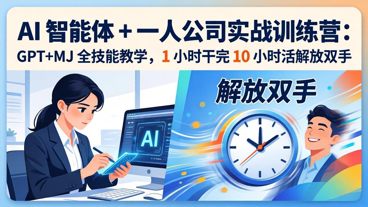 AI 智能体 + 一人公司实战训练营：GPT+MJ 全技能教学，1 小时干完 10 小时活解放双手-悦享网