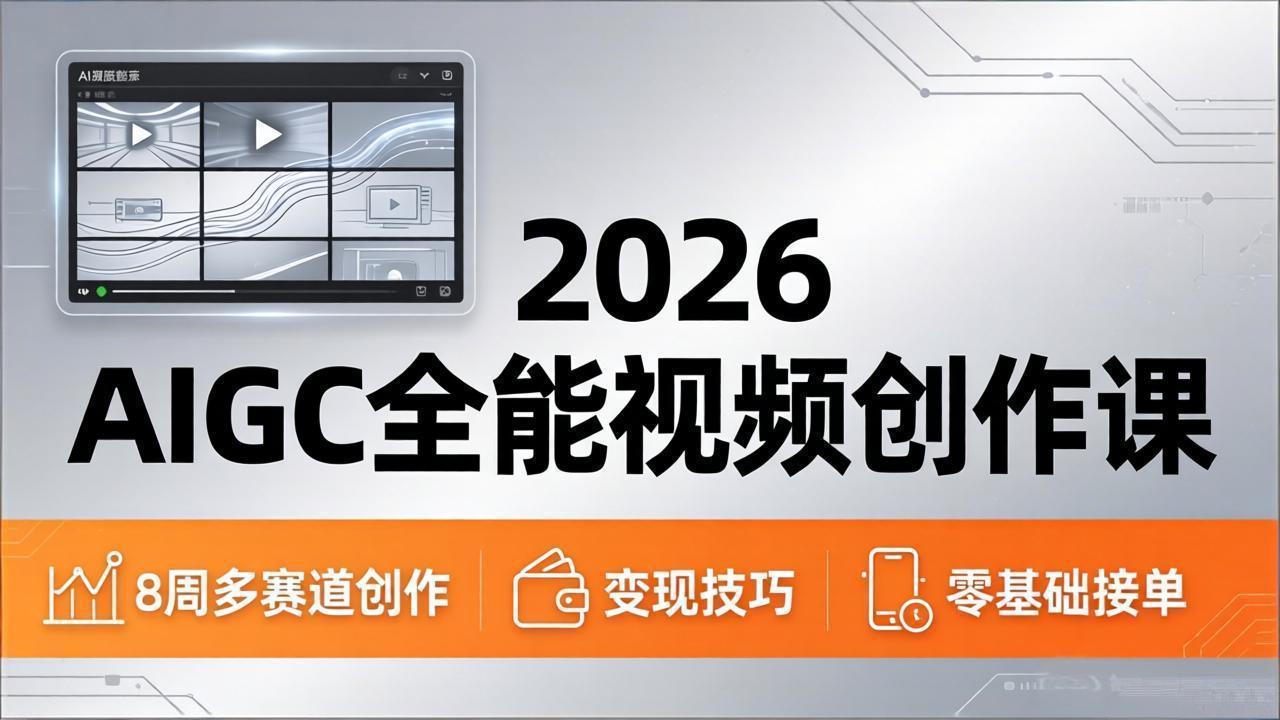2026AIGC全能视频创作课，8周吃透多赛道创作+变现，零基础也能高效出片接单-悦享网