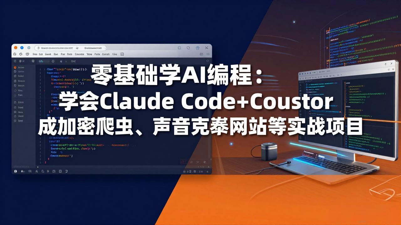 零基础学AI编程：学会Claude Code+Cursor完成加密爬虫、声音克隆网站等实战项目-悦享网