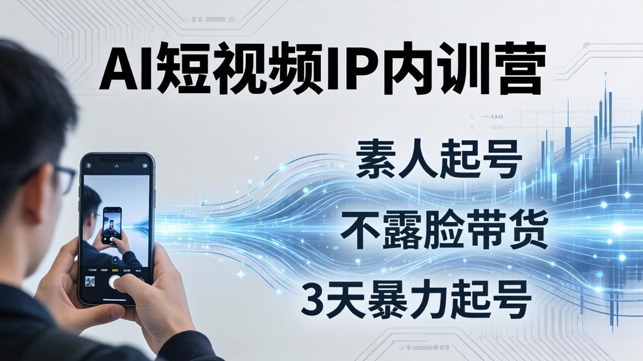 2026AI短视频IP内训营：从素人起号到不露脸带货，3天暴力起号全流程拆解-悦享网