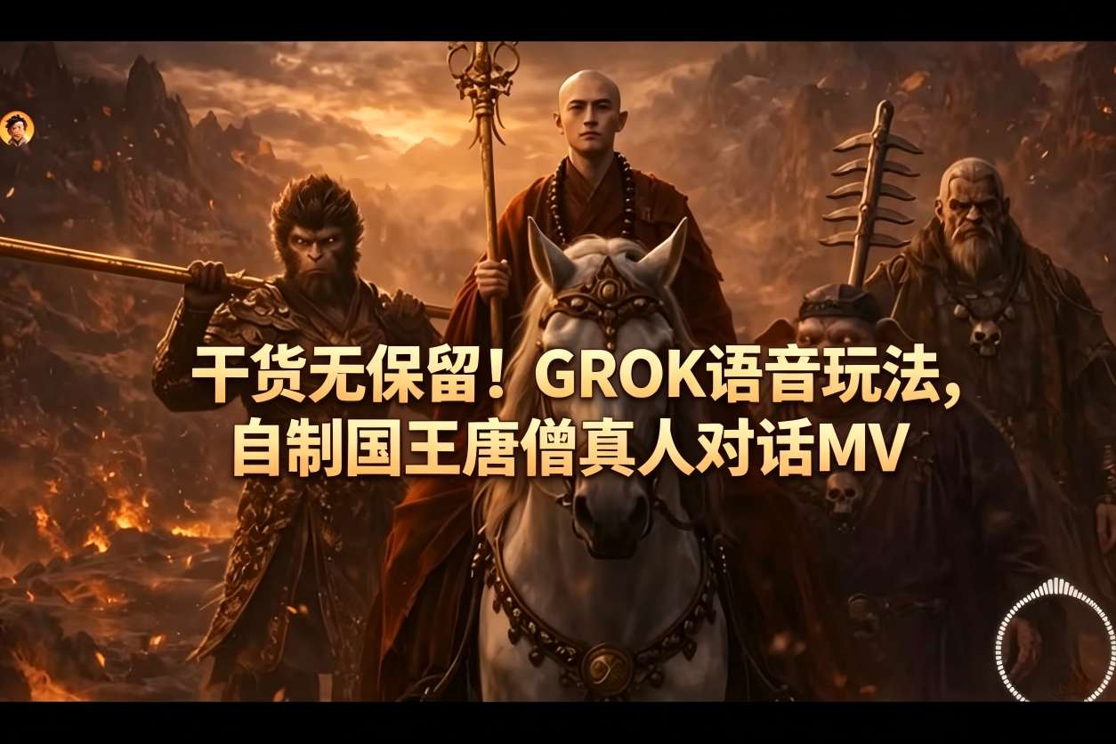 干货无保留！GROK语音玩法，自制国王唐僧真人对话MV-悦享网