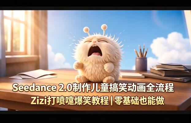 Seedance 2.0制作儿童搞笑动画全流程Zizi打喷嚏爆笑教程｜零基础也能做-悦享网