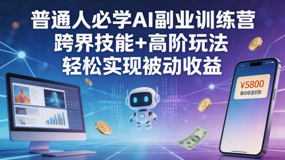 普通人必学AI副业训练营跨界技能+高阶玩法轻松实现被动收益-悦享网