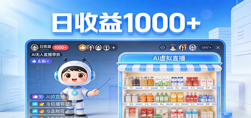 不用露脸不用说话，24小时自动卖货赚钱，全天自动直播，收益看得见-悦享网