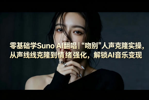 零基础学Suno AI翻唱｜《吻别》人声克隆实操，从声线克隆到情绪强化，解锁AI音乐变现-悦享网