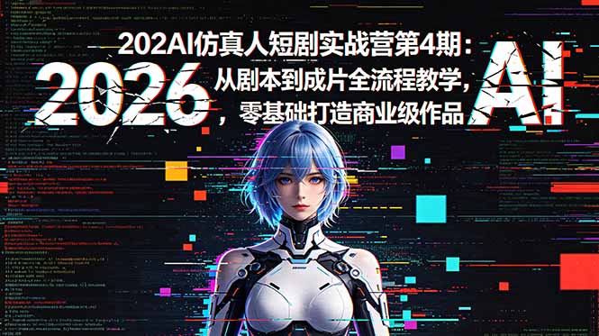 2026AI仿真人短剧实战营第4期：从剧本到成片全流程教学，零基础打造商业级作品-悦享网