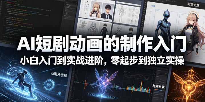 AI短剧动画的制作入门，小白入门到实战进阶，零起步到独立实操-悦享网