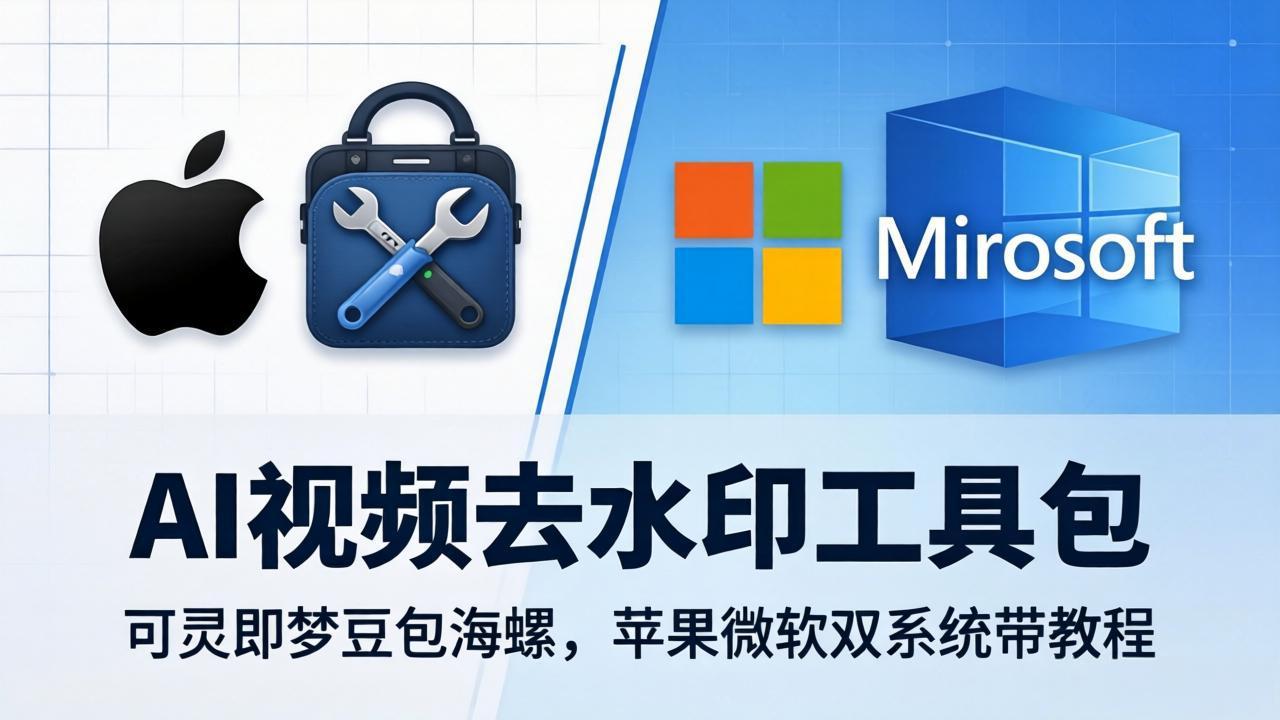 AI视频去水印工具包：可灵即梦豆包海螺，苹果微软双系统带教程-悦享网